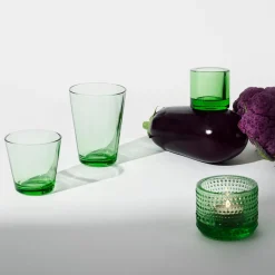 Glas 21cl äppelgrön 2st