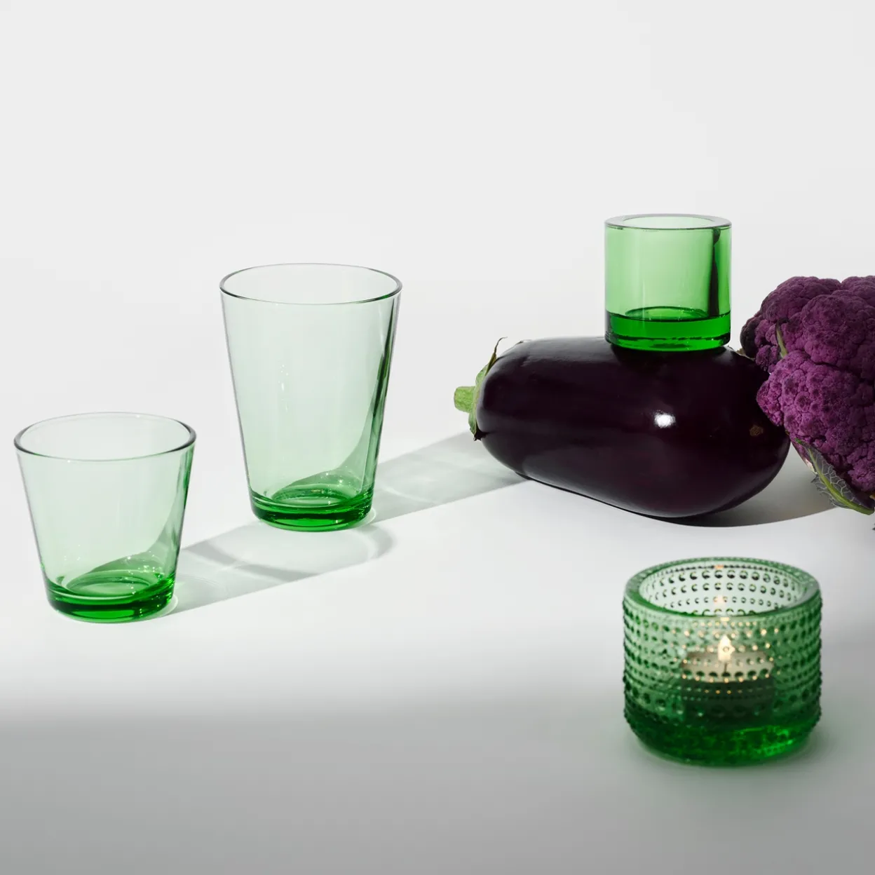 Glas 21cl äppelgrön 2st