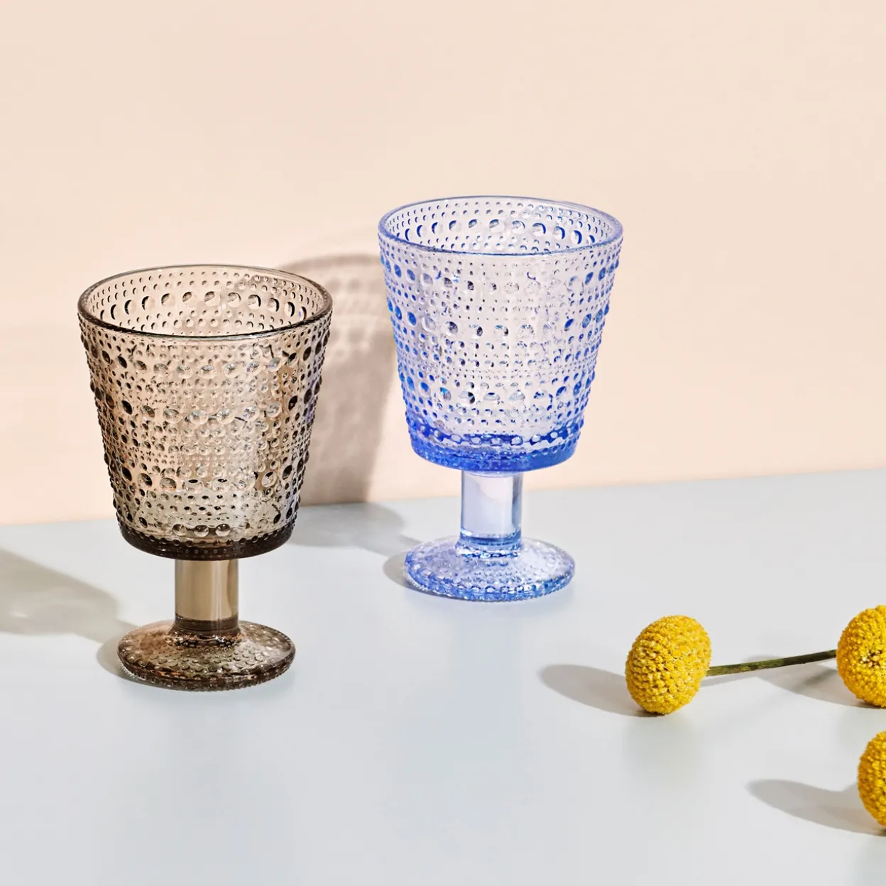 Glas på fot 26cl linne 2-pack