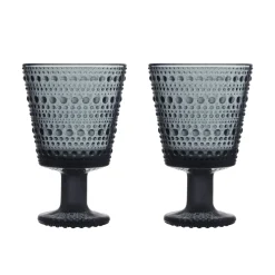Glas på fot 26cl mörkgrå 2-pack