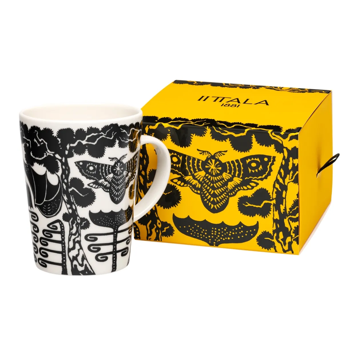 Mugg 0,4L Yö svart och vit, presentförpackning